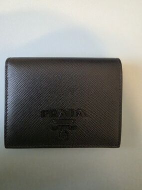 Prada Embossed Saffiano Leather Wallet in Black